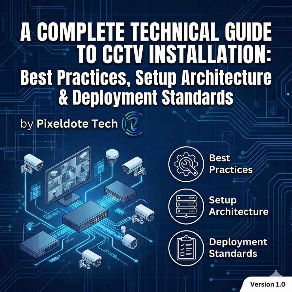 a complete technical guide to cctv installation best practices, setup architecture & deployment standards by pixeldote tech